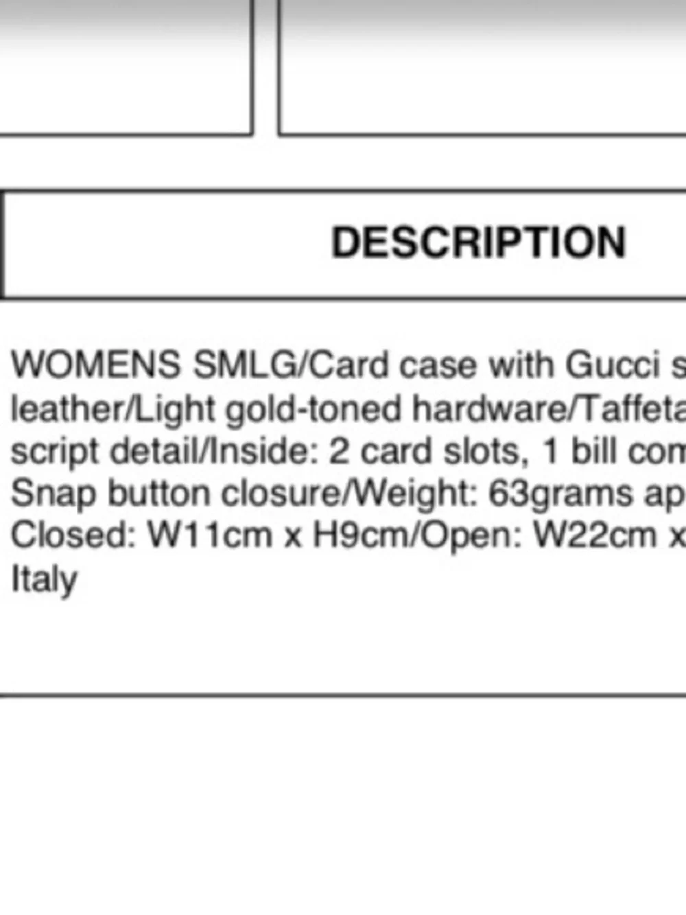 Gucci Black and White Printed Receipt Style Card - Picture 3 of 8